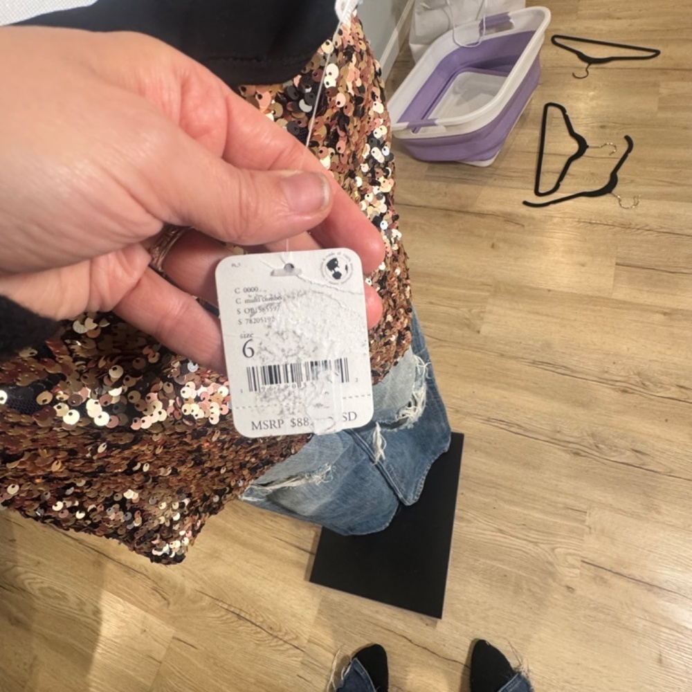 Free People Annalisse Sequin Mini size 6 - Picture 6 of 6